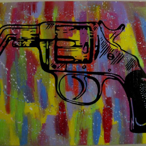 "My suicide Gun" Original Abstract pop art painting NYC FASHION WEEK FEATURED - Picture 3 of 4